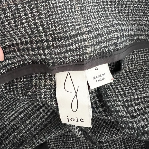 JOIE Straight Leg Plaid Gray Trousers Pants Sz 4 - Picture 6 of 6